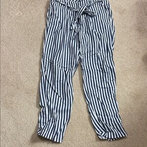 Tommy Hilfiger Navy and White Striped Pants